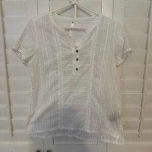 White eyelet top